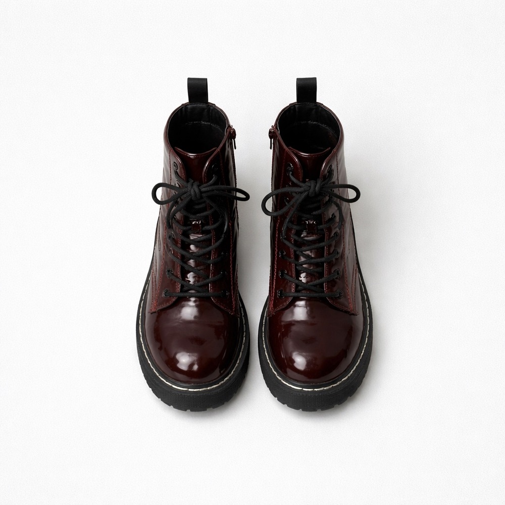 Women's Burgundy Patent Leather Lace Combat Boots
8.5 Sincerely Jules Harley